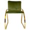 Office Armchair in Sea Bream and Green Velvet, Italy, 1970s 2