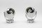 Space Age Ball Wall Lamps in White and Chrome, 1970s, Set of 2 1