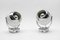 Space Age Ball Wall Lamps in White and Chrome, 1970s, Set of 2, Image 1