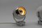 Space Age Ball Wall Lamps in White and Chrome, 1970s, Set of 2 9