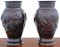 Large Antique Japanese Meiji Bronze Vases, 1890s, Set of 2 1