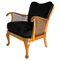 Art Deco Stuhl aus Samt & Buche, Frankreich, 1930er 1