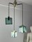 Vintage Murano Glass and Brass 3-Light Ceiling Lamp in the style of Fontana Arte, 1960s 11