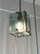 Lámpara de techo vintage de cristal de Murano y latón con tres luces al estilo de Fontana Arte, años 60, Imagen 4
