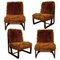 Mid-Century Chairs with Beech Structure, Set of 4 1