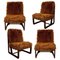Mid-Century Chairs with Beech Structure, Set of 4, Image 1