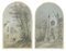 Felix Thoriguy, Landscape Miniatures, 19th Century, Paintings, Set of 2 1