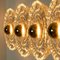 Lámpara de pared redonda de vidrio dorado atribuido a Peill Putzler, Alemania, años 70, Imagen 12