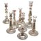 Glass & Silver Farmer Candlesticks, Belgium, 1920, Set of 7, Image 1