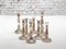 Glass & Silver Farmer Candlesticks, Belgium, 1920, Set of 7 4