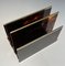 Acrylic Glass and Brass Magazine Rack, 1970s, Image 10