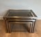 Brushed Steel and Brass Nesting Tables attributed to Guy Lefèvre, 1970s, Set of 3 6