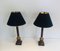 Neoclassical Lamps False-Bois in Metal and Brass, 1940s, Set of 2 3