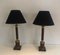 Neoclassical Lamps False-Bois in Metal and Brass, 1940s, Set of 2 11