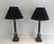 Neoclassical Lamps False-Bois in Metal and Brass, 1940s, Set of 2 12