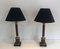 Neoclassical Lamps False-Bois in Metal and Brass, 1940s, Set of 2, Image 12