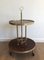 Round Roller Table in Mahogany and Brass attributed to La Maison Jansen, 1940s 1