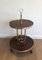 Round Roller Table in Mahogany and Brass attributed to La Maison Jansen, 1940s 3