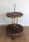 Round Roller Table in Mahogany and Brass attributed to La Maison Jansen, 1940s 12