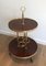 Round Roller Table in Mahogany and Brass attributed to La Maison Jansen, 1940s 2