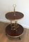 Round Roller Table in Mahogany and Brass attributed to La Maison Jansen, 1940s, Image 2
