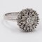 14 Karat White Gold Flower Ring with Diamond, 1960s, Image 3