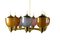 Large Murano Glass and Brass Chandelier, 1970s 15