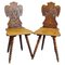 Bavarian Carved Board Chairs, 1900s, Set of 2 1