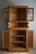 Tall Danish Modern Corner Cupboard in Oak & Glass by Henning Kjærnulf, 1960s, Image 5