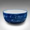 Antique English Victorian Decorative Fruit Bowl in Ceramic with Willow Pattern, 1900 1