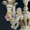 Lampadario a tre braccia vintage in porcellana di Capodimonte, Italia, anni '40, Immagine 3