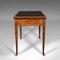 Antique English Edwardian Writing Desk in Oak and Leather, 1910 4