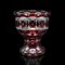 Antique Continental Decorative Pedestal Bowl in Red Glass, 1920 1