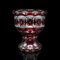 Antique Continental Decorative Pedestal Bowl in Red Glass, 1920, Image 1
