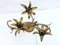 Hollywood Regency Wall Lamp with Three Flame Floral Design, 1980s, Image 1