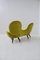 Italian Loveseat Sofa in Yellow Velvet by Renzo Zavanella, 1950 9