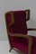 Italian Sculptural Lounge Chairs in Burgundy Velvet by Orlando Orlandi, 1950, Set of 2, Image 11