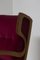 Italian Sculptural Lounge Chairs in Burgundy Velvet by Orlando Orlandi, 1950, Set of 2 12