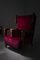 Italian Sculptural Lounge Chairs in Burgundy Velvet by Orlando Orlandi, 1950, Set of 2 2