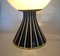 Large Black White Striped Table Globe Light, Italy, 1960s 7