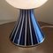 Large Black White Striped Table Globe Light, Italy, 1960s 6