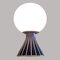Lámpara Globe grande de mesa a rayas en blanco y negro, Italia, años 60, Imagen 14