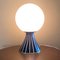 Large Black White Striped Table Globe Light, Italy, 1960s 10