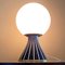 Grande Lampe Globe de Bureau à Rayures Blanches, Italie, 1960s 11