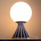 Large Black White Striped Table Globe Light, Italy, 1960s 11