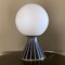 Grande Lampe Globe de Bureau à Rayures Blanches, Italie, 1960s 1