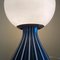 Grande Lampe Globe de Bureau à Rayures Blanches, Italie, 1960s 5