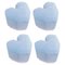 Light Blue Queen Heart Stools by Royal Stranger, Set of 4 1