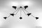 Lámpara de techo con seis brazos giratorios en blanco y negro de Serge Mouille, Imagen 6