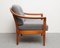 Cherry Armchair with Gray Upholstery from Wilhelm Knoll, 1960s 5